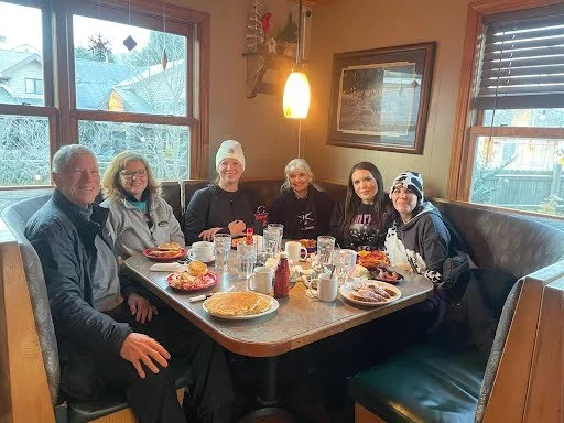 Annual ski trip group breakfast